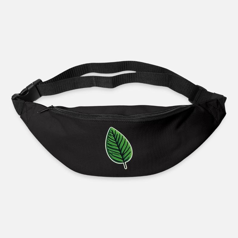 Grünes Blatt Patch - Gürteltasche - Schwarz
