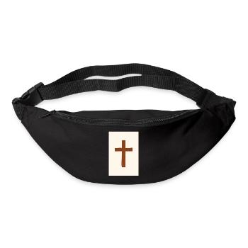 Minimalistische christliche Dekoration, - Gürteltasche - Schwarz - Vorne