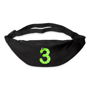 Zahl 3 Schlange Kinder - Gürteltasche - Schwarz - Vorne