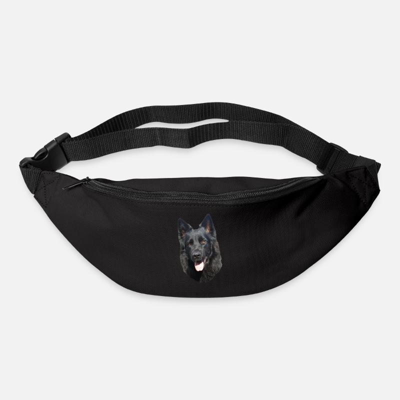 schwarzer Schäferhund Kopf - Gürteltasche - Schwarz