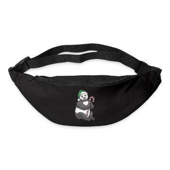 Panda Christmas Candy Cane - Bum bag - black - Front