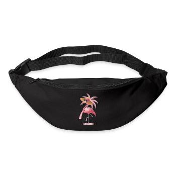 Flamingo with sun hat - Bum bag - black - Front
