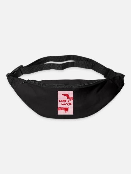 Dackel lang & lässig rot-rosa, Retro-Style - Gürteltasche - Schwarz
