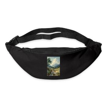 Natur Landschaft Illustration Poster - Gürteltasche - Schwarz - Vorne