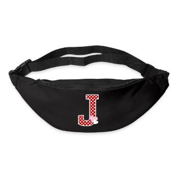 Letter j heart - Bum bag - black - Front