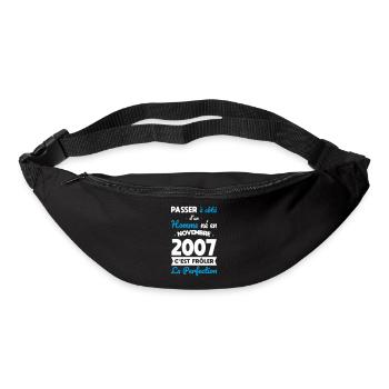 Anniversaire 18 ans - Né en Novembre 2007 - Sac banane - noir - Devant