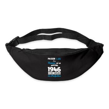 Anniversaire 80 ans - Né en Janvier 1946 - Sac banane - noir - Devant