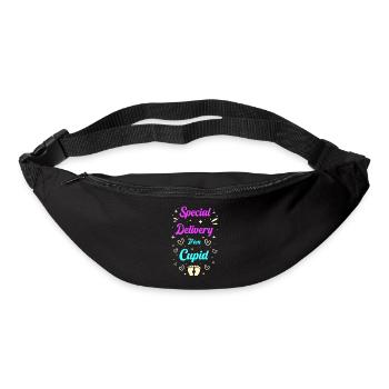 Werdende Eltern Valentinstag Gender Reveal - Gürteltasche - Schwarz - Vorne