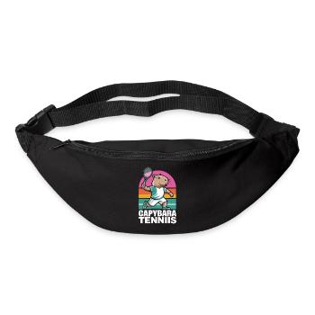  Capybara Tenniis Lustiges Capybara Tennis Retro - Gürteltasche - Schwarz - Vorne