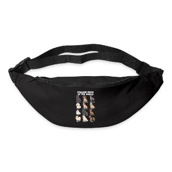 Chiens italiens races de chiens mignons - Sac banane - noir - Devant