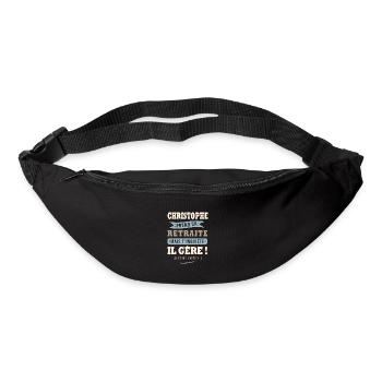 Christophe humour retraite cadeau retraité - Sac banane - noir - Devant