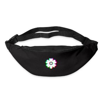 EDM Tricolore - Fleurs - Glitch - Style Rave - Sac banane - noir - Devant