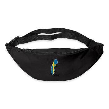 Schweden Flagge Umriss Souvenir - Gürteltasche - Schwarz - Vorne