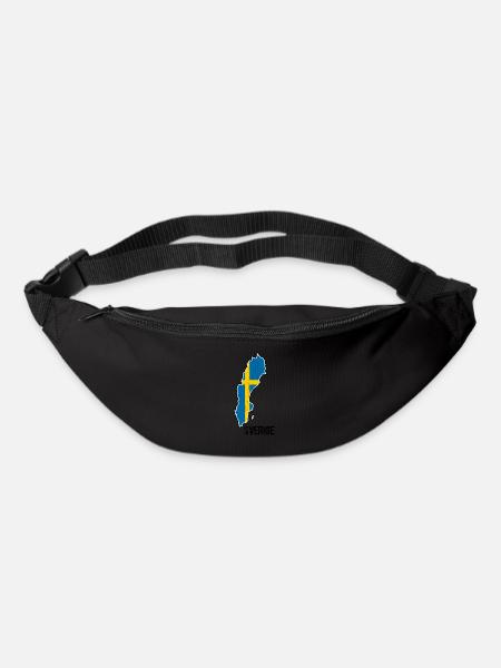 Schweden Flagge Umriss Souvenir - Gürteltasche - Schwarz