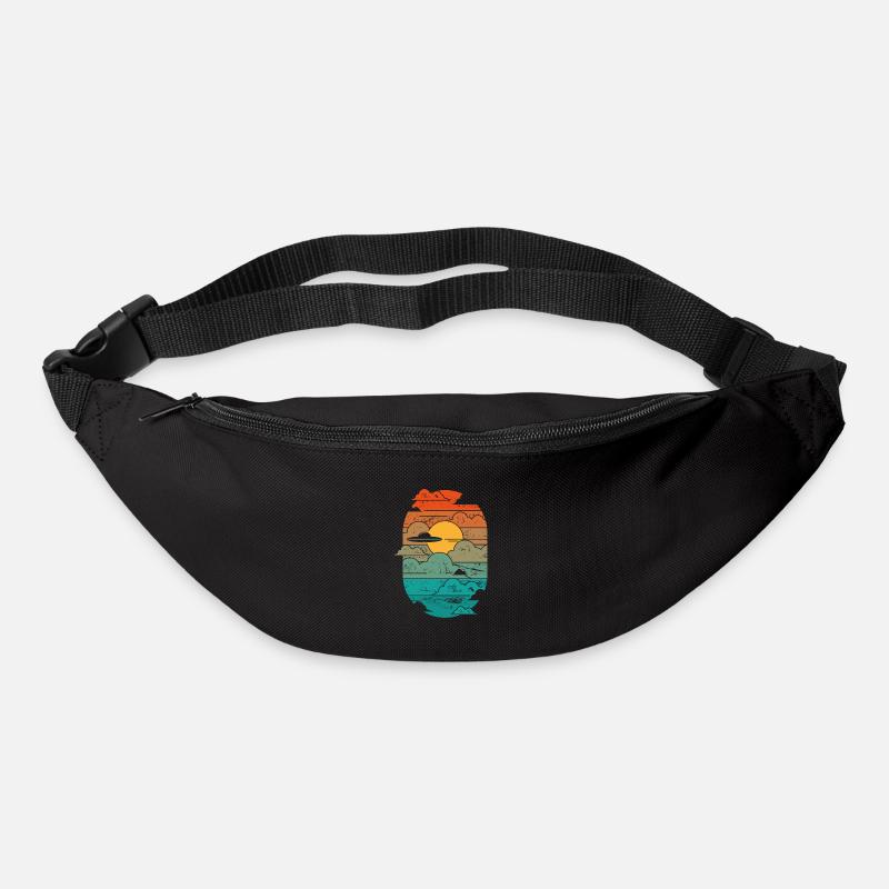 OVNI dans le ciel - Sac banane - noir