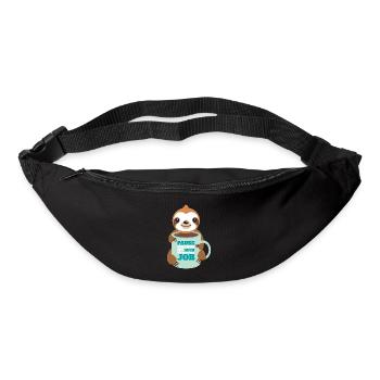 Pause lustig tier Arbeit Faultier chillen - Gürteltasche - Schwarz - Vorne