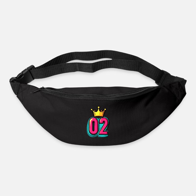 2 Zahl Krone - Gürteltasche - Schwarz