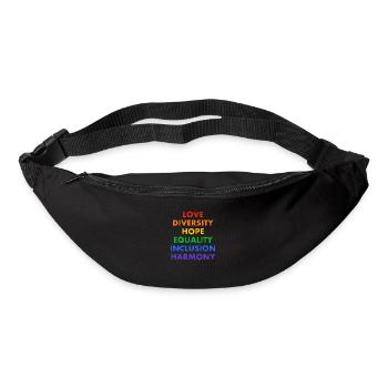 AMOUR DIVERSITÉ ESPOIR ÉGALITÉ INCLUSION HARMONIE - Sac banane - noir - Devant