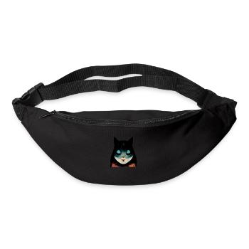 Tête de chat - Sac banane - noir - Devant