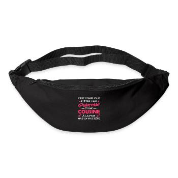princesse et cousine / humour cousine - Sac banane - noir - Devant