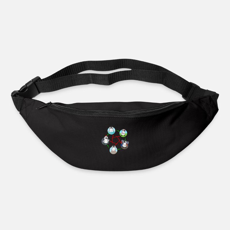 Five Elemental Penguins - Bum bag - black