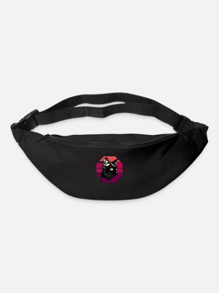 Kopfhörer mit Katze | Katze trägt Kopfhörer - Gürteltasche - Schwarz