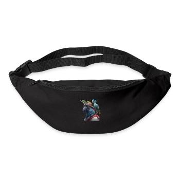 Cadeau de tête de perroquet - Sac banane - noir - Devant