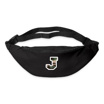 lettre J camouflage militaire-idée cadeau - Sac banane - noir - Devant