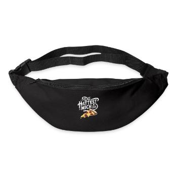 Du hattest mich bei Pizza Lustige Illustration - Gürteltasche - Schwarz - Vorne