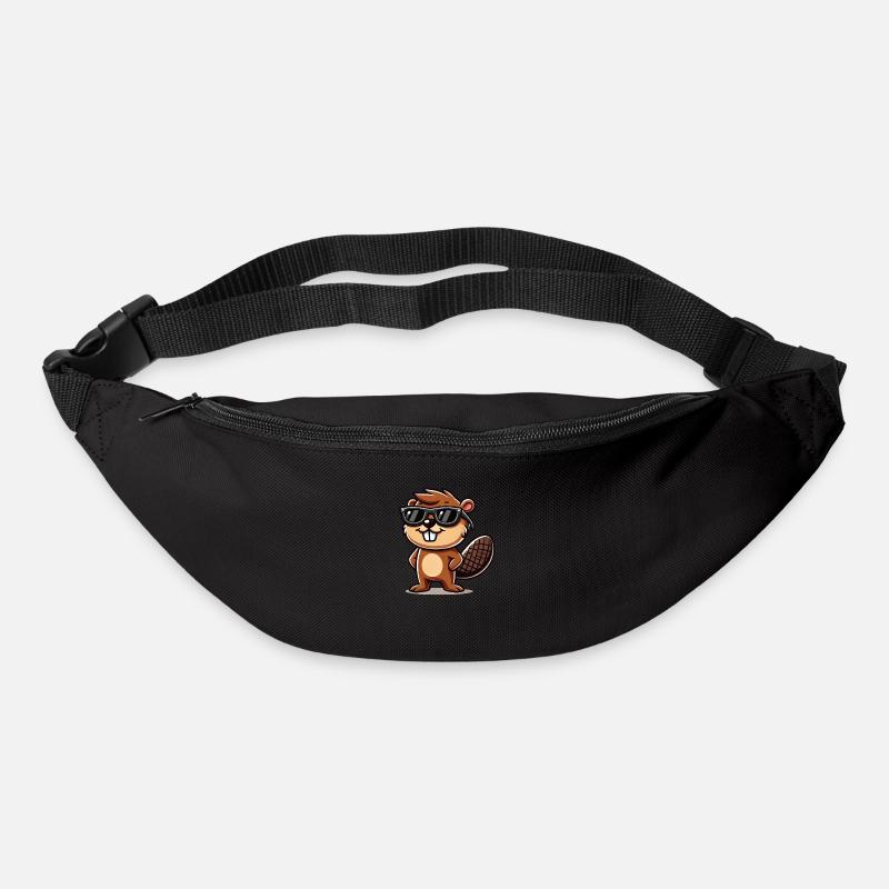 biber comic sonnenbrille - Gürteltasche - Schwarz