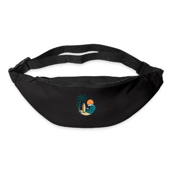 Planche de surf de l’île - Sac banane - noir - Devant