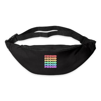 PROUD gay pride 6 rainbow colors - Bum bag - black - Front