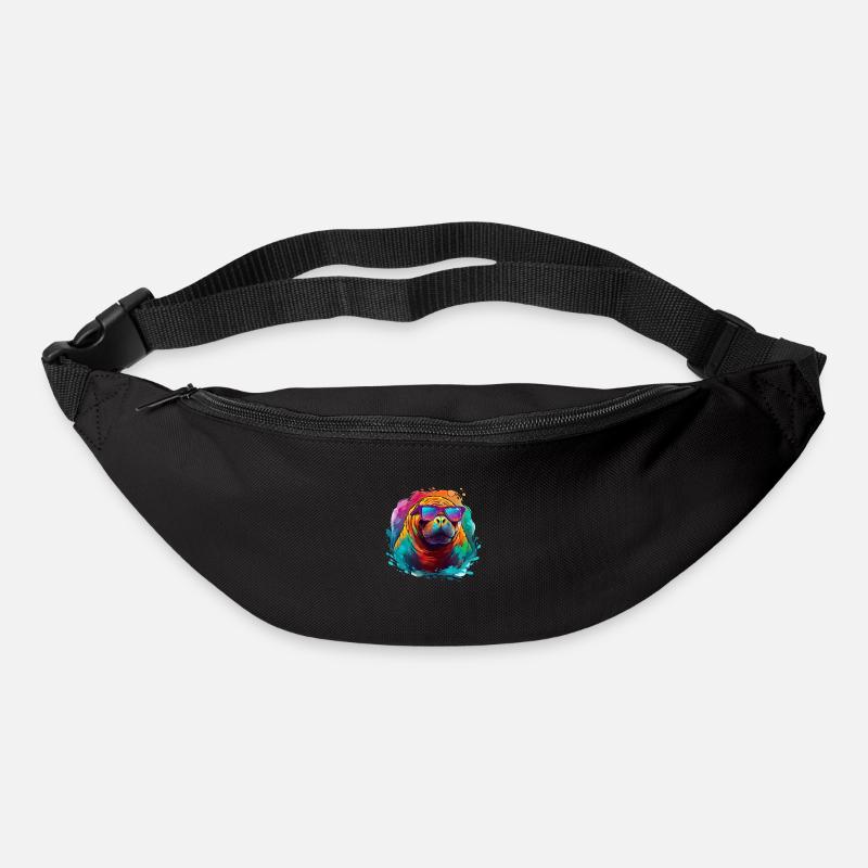 Walross mit Sonnenbrille - Gürteltasche - Schwarz