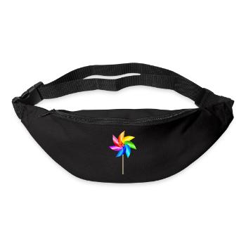 bunte Windmühle Kinderspielzeug Regenbogen Sommer - Gürteltasche - Schwarz - Vorne