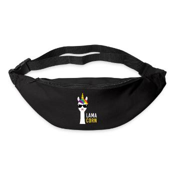Lama Lamacorn Einhorn Geschenk Regenbogen - Gürteltasche - Schwarz - Vorne