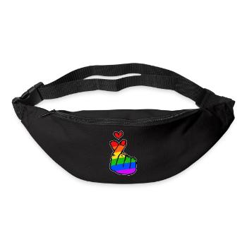 Peace Heart Love Rainbow Mouvement pour la paix - Sac banane - noir - Devant
