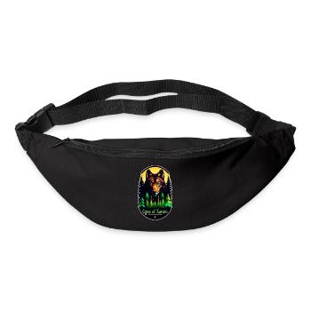 loup et montagne - nature - Sac banane - noir - Devant