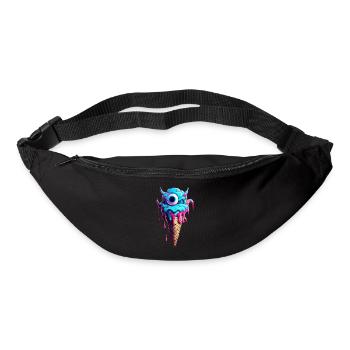 Monstre de cornet de crème glacée - Sac banane - noir - Devant