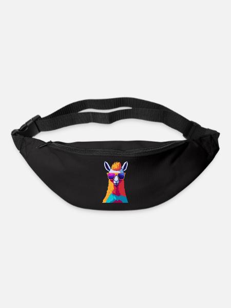 Retro-Alpaka-Rebellion - Gürteltasche - Schwarz