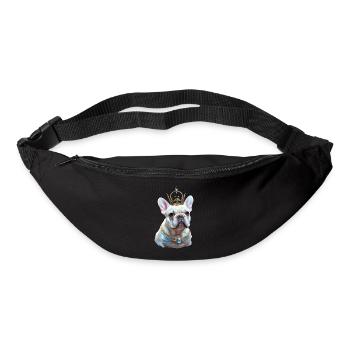 Französische Bulldogge Kopf auf Shirt's und Access - Gürteltasche - Schwarz - Vorne