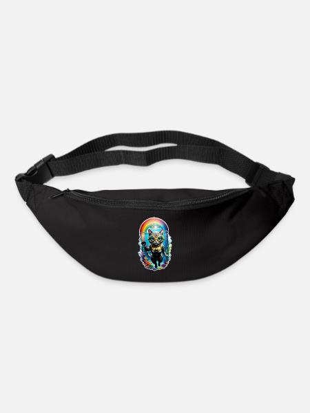 chat faisant de la plongée - Sac banane - noir