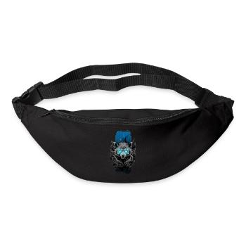 Rotes Panda-Design mit blau leuchtenden Augen - Gürteltasche - Schwarz - Vorne
