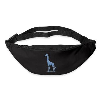 Silhouette minimaliste de girafe d’Afrique - Sac banane - noir - Devant