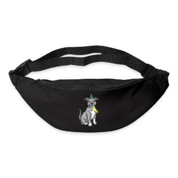 Pitbull Geburtstag Tröte - Gürteltasche - Schwarz - Vorne