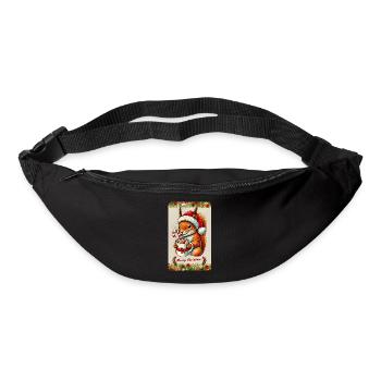 Écureuil de Noël au chocolat chaud - Sac banane - noir - Devant