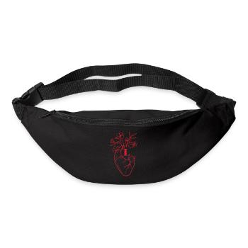 Lettre l cœur anatomie floral noir - Sac banane - noir - Devant