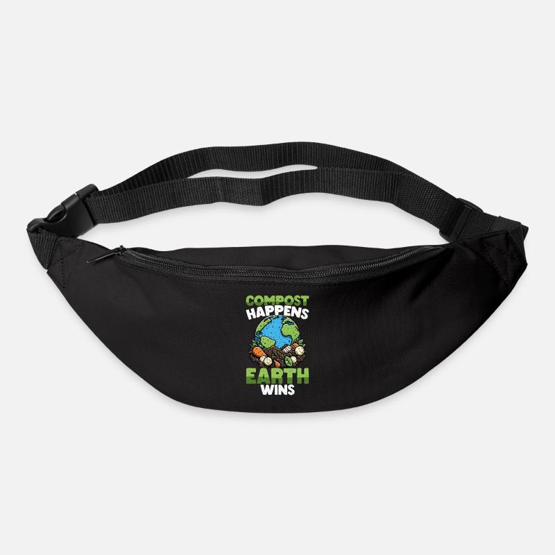 Le compost arrive à la terre gagne drôle - Sac banane - noir