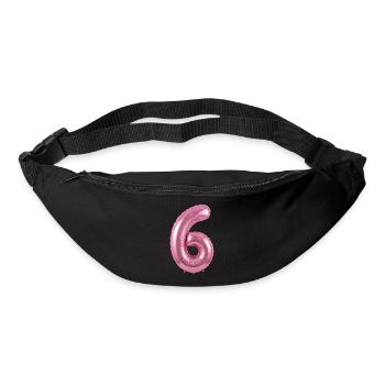 6th Birthday Shirt, Pink Balloon Helium - Bum bag - black - Front