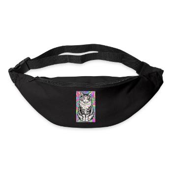 chat - Sac banane - noir - Devant