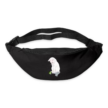 weiße Katze trifft Frosch - Gürteltasche - Schwarz - Vorne